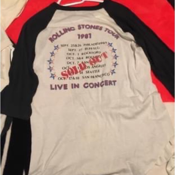 Vintage Rolling Stones Sold Out 1981 Tour Shirt 3/4 Sleeve - Picture 2 of 3